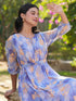 Lavender Georgette Floral Printed A-line Dress