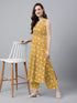 Mustard Pure Cotton Floral Printed Straight Co-Ord Set