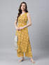 Mustard Pure Cotton Floral Printed Straight Co-Ord Set