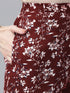 Maroon Pure Cotton Floral Printed A-Line Co-Ord Set