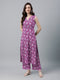 Purple Pure Cotton Floral Printed Straight Kurta Set