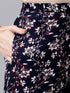 Navy Blue Pure Cotton Floral Printed A-Line Co-Ord Set