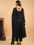 Black Georgette Solid Anarkali Kurta With Pant & Dupatta Set
