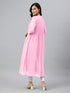 Pink Dobby Chiffon Self Design Flared Kurta