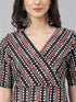 Black Cotton Geometric Printed Straight Kurta