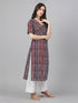 Maroon Pure Cotton Geometric Printed Straight Kurta