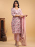 Pink Pure Cotton Floral Straight Kurta Set