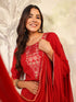 Maroon Chanderi Embroidered Straight Kurta Set