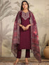 Purple Chanderi Silk Yoke Embroidered Straight Kurta Set