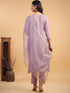 Lavender Silk Blend Emabellished Straight Kurta Set