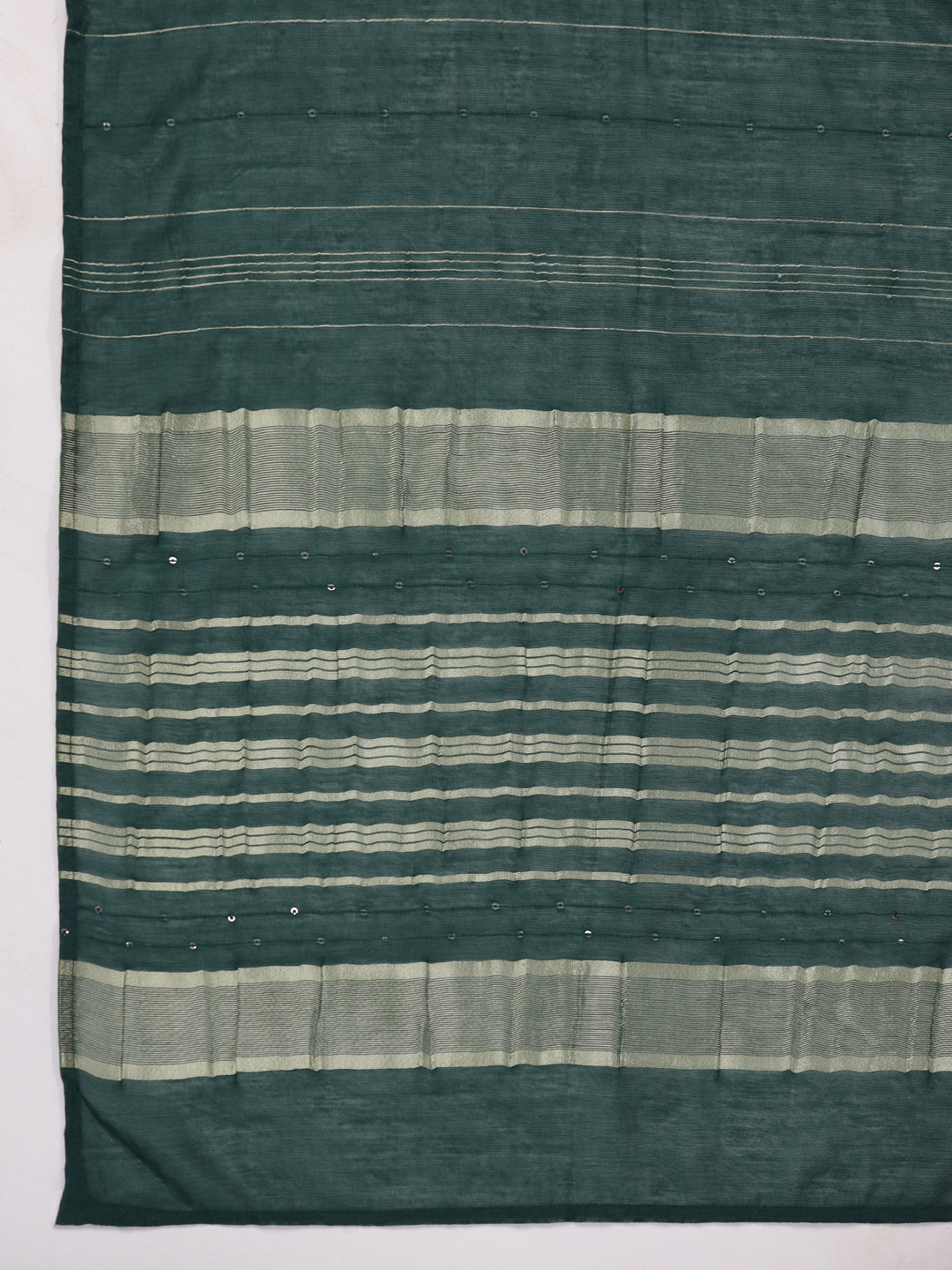 Dark Green Cotton Blend Yoke Design Straight Kurta Set