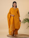 Mustard Cotton Blend Yoke Design Straight Kurta Set