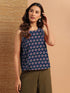 Indigo Pure Cotton Floral Printed Top