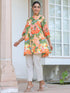 Multicolor Pure Cotton Floral Printed A-line Tunic