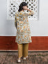 Off White Pure Cotton Floral Printed A-line Tunic