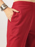 Maroon Cotton Solid A-line Co-ord Set