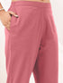 Janasya Women's Pink Cotton Solid Straight Kurta Pant Set