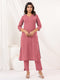 Janasya Women's Pink Cotton Solid Straight Kurta Pant Set