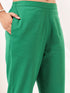 Janasya Women's Green Cotton Solid Straight Kurta Pant Set