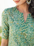 Green Pure Cotton Paisley Printed Straight Kurta Set