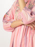 Pink Georgette Floral Embroidered A-line Kurta Set