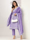Lavender Pure Cotton Ethnic Motifs Printed A-line Kurta Set