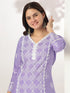 Lavender Pure Cotton Ethnic Motifs Printed A-line Kurta Set