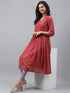 Pink Dobby Chiffon Self Design Empire Kurta