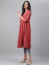 Pink Dobby Chiffon Self Design Empire Kurta