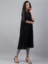 Black Dobby Chiffon Self Design Empire Kurta