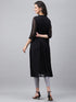 Black Dobby Chiffon Self Design Empire Kurta
