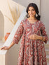 Maroon Pure Cotton Paisley Printed A-line Maternity Kurta Pant Set