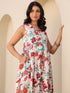 Cream Pure Cotton Floral Printed A-line Maternity Kurta Pant Set