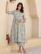 Light Green Pure Cotton Floral Printed A-line Maternity Kurta Pant Set