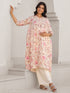 Cream Pure Cotton Floral Printed A-line Maternity Kurta