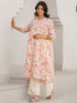 Cream Pure Cotton Floral Printed A-line Maternity Kurta