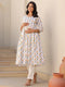 White Pure Cotton Floral Printed A-line Maternity Kurta