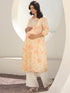 Off White Pure Cotton Floral Printed A-line Maternity Kurta