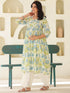 Off White Pure Cotton Floral Printed A-line Maternity Kurta