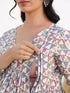Cream Pure Cotton Geometric Printed A-line Maternity Tunic