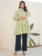 Green Pure Cotton Floral Printed Tiered Maternity Tunic
