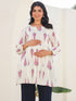 Off White Pure Cotton Ikkat Printed A-line Maternity Tunic