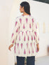 Off White Pure Cotton Ikkat Printed A-line Maternity Tunic