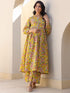 Maternity Women's Mustard Pure Cotton Floral Printed A-line Kurta Set