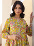 Maternity Women's Mustard Pure Cotton Floral Printed A-line Kurta Set