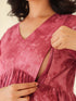 Mauve Pure Cotton Tie & Dye A-line Maternity Dress