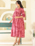 Mauve Pure Cotton Tie & Dye A-line Maternity Dress