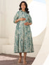Sage Green Pure Cotton Tie-dye A-line Maternity Dress