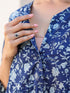 Indigo Pure Cotton Floral Printed Gathered Maternity Kurta Set