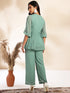 Sage Dobby Chiffon Woven Design Peplum Co-ord Set